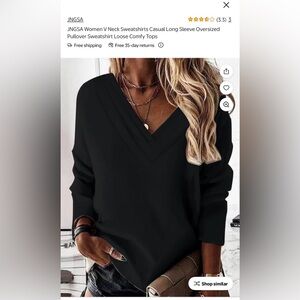 Black V-Neck Women's Sweater